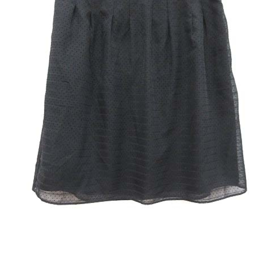 anySiS(エニィスィス)のエニィスィス 台形スカート ひざ丈 タック シフォン ドット ボーダー 3 黒 レディースのスカート(ひざ丈スカート)の商品写真