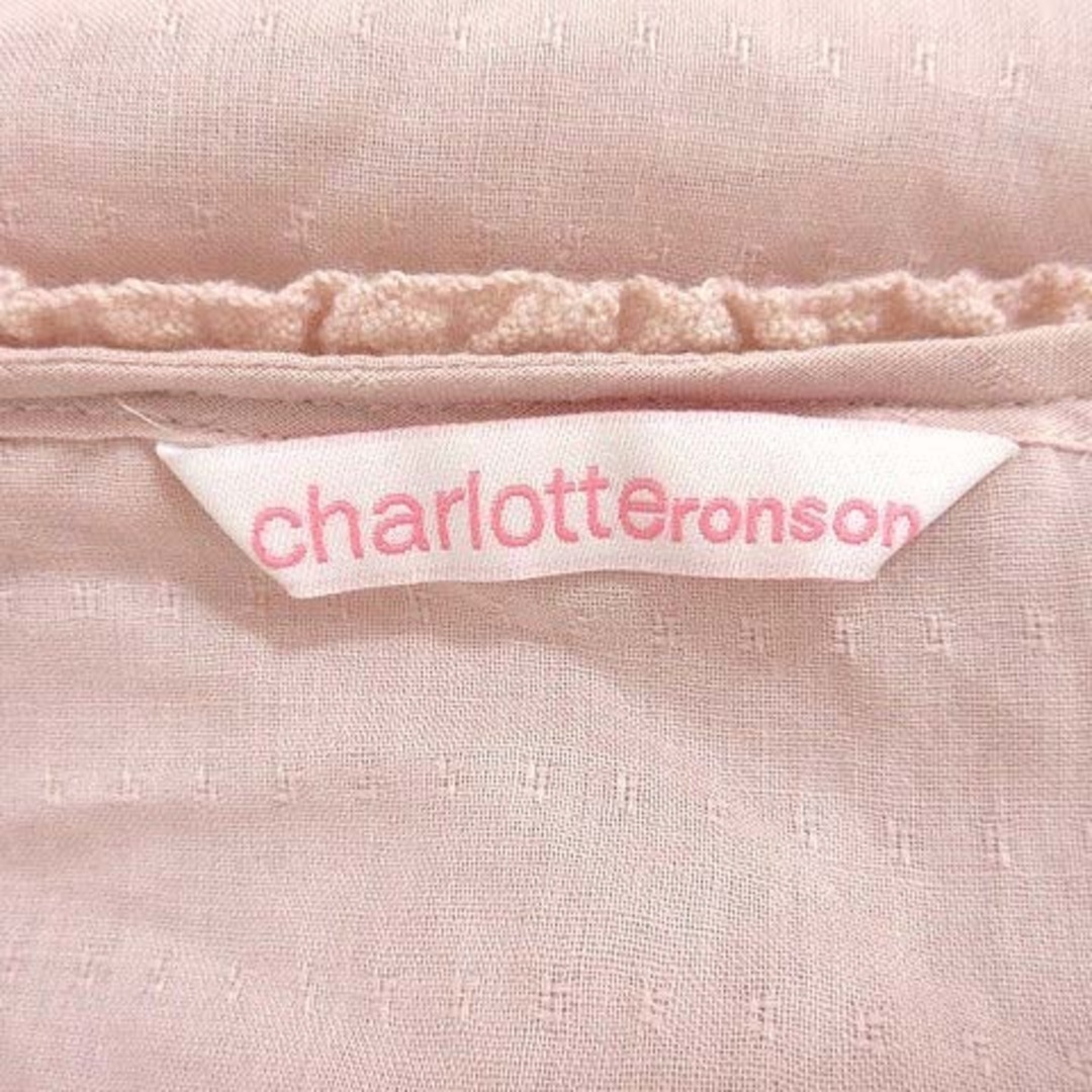 Charlotte Ronson(シャーロットロンソン)のシャーロット ロンソン ブラウス 七分袖 Vネック レース リボン M ピンク レディースのトップス(その他)の商品写真