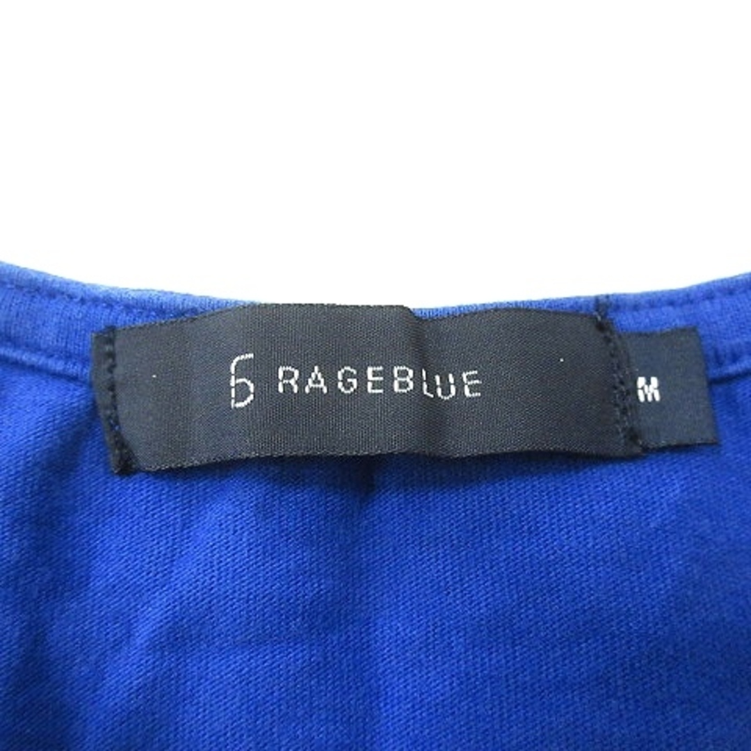 RAGEBLUE(レイジブルー)のレイジブルー カットソー Tシャツ Uネック 長袖 M 青 ブルー ■MO メンズのトップス(Tシャツ/カットソー(七分/長袖))の商品写真