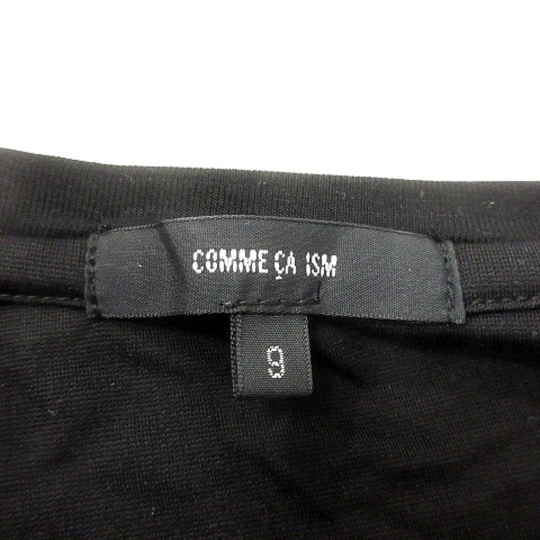 COMME CA ISM(コムサイズム)のコムサイズム カットソー Tシャツ クルーネック 長袖 9 黒 ブラック メンズのトップス(Tシャツ/カットソー(七分/長袖))の商品写真