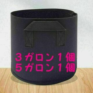 プランター 布鉢 野菜栽培 家庭菜園 不織布ポット 3ガロン1個&5ガロン1個(その他)