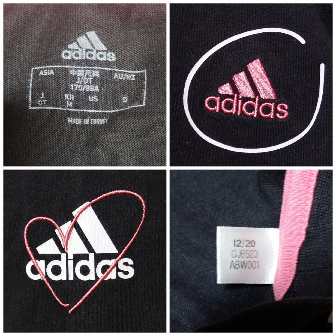 adidas(アディダス)のadidas★ビッグロゴ Tシャツワンピース★スポーツウェア★黒XL★レディース レディースのワンピース(ミニワンピース)の商品写真