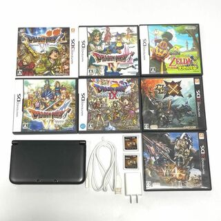 ニンテンドー3DS(ニンテンドー3DS)の【まとめ売り】Nintendo 3DS LL Black&ゲームソフト9点セット(携帯用ゲーム機本体)