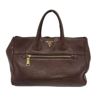 プラダ(PRADA)のPRADA プラダ トートバッグ ハンドバッグ BN2545 レザー ダークブラウン 革タグ バッグ レディース 【中古品】 12404K188(トートバッグ)