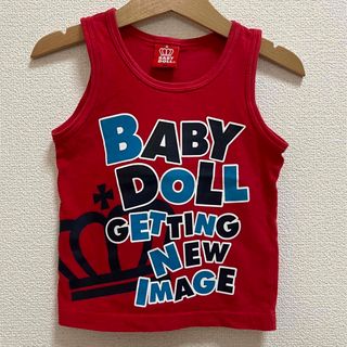 ベビードール(BABYDOLL)のBABY DOLL ノースリーブ カットソー タンクトップ 赤 90 レッド(Tシャツ/カットソー)