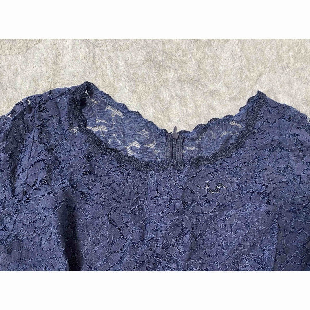 POURVOUS(プールヴー)のプールヴー　ドレスワンピース　XXL 大きいサイズ　レース　リボン　切り替え レディースのフォーマル/ドレス(ミディアムドレス)の商品写真