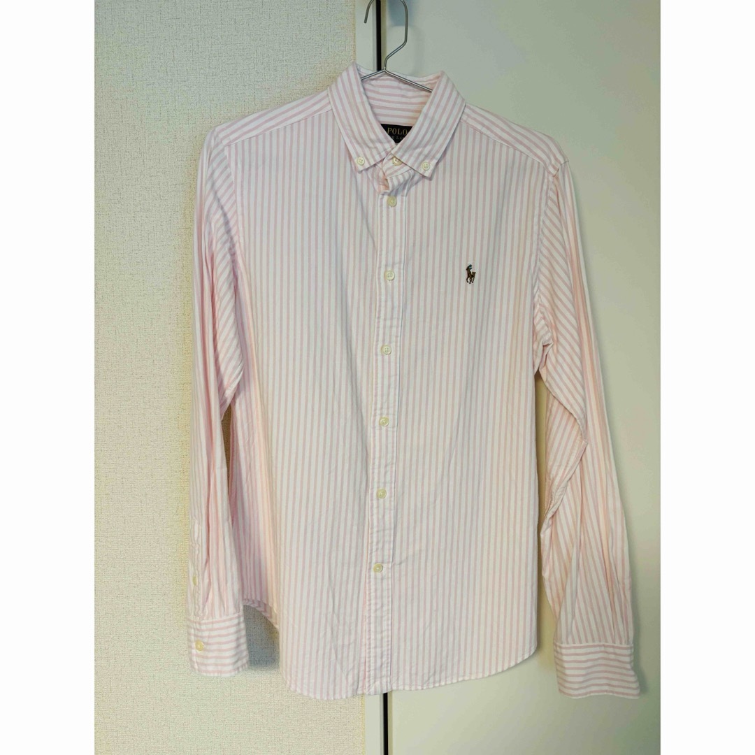 POLO RALPH LAUREN(ポロラルフローレン)のPOLO シャツ　ピンクストライプ レディースのトップス(シャツ/ブラウス(長袖/七分))の商品写真