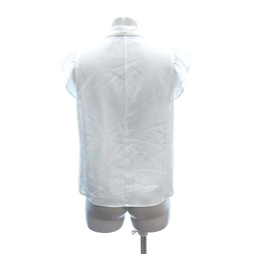 REDYAZEL(レディアゼル)のレディアゼル ボウタイブラウス ノースリーブ フリル袖 バンドカラー S 白 レディースのトップス(シャツ/ブラウス(半袖/袖なし))の商品写真