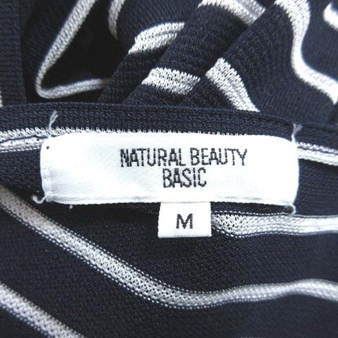 NATURAL BEAUTY BASIC(ナチュラルビューティーベーシック)のナチュラルビューティーベーシック ワンピース ひざ丈 フレンチスリーブ M 紺 レディースのワンピース(ひざ丈ワンピース)の商品写真