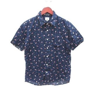 タケオキクチ(TAKEO KIKUCHI)のタケオキクチ TK 和柄シャツ 半袖 金魚 2 紺 ネイビー(シャツ)