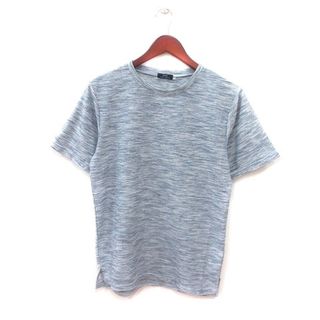 アーバンリサーチ(URBAN RESEARCH)のアーバンリサーチ アイテムズ カットソー クルーネック 総柄 半袖 38 青 白(Tシャツ/カットソー(半袖/袖なし))