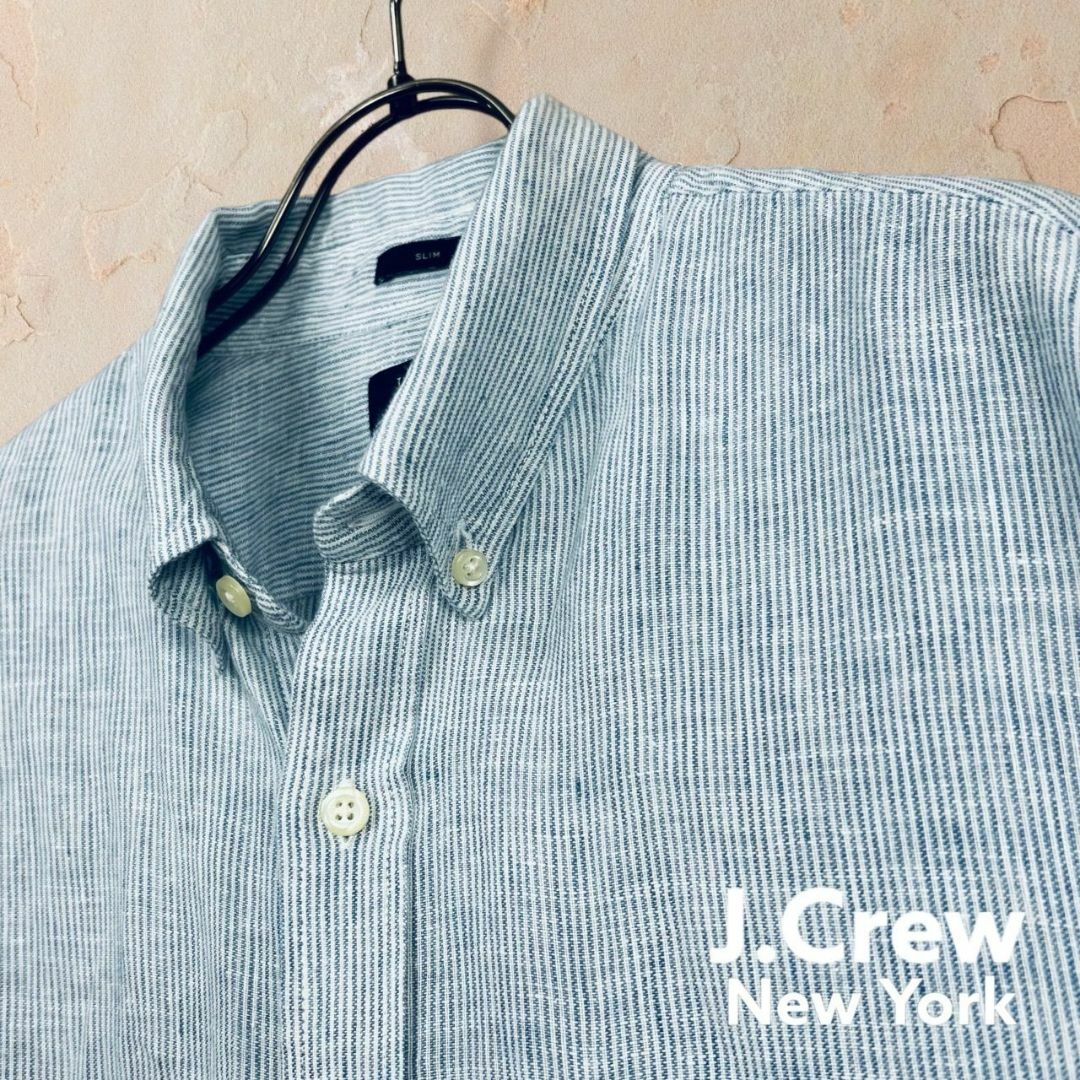 J.Crew(ジェイクルー)の【ジェイクルー】J.CREWボタンダウンシャツ ストライプ リネン 長袖シャツ メンズのトップス(シャツ)の商品写真