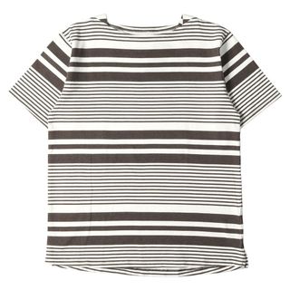 NONNATIVE ノンネイティブ Tシャツ サイズ:2 22SA プリントボーダー ボートネック 半袖Tシャツ DWELLER BOAT NECK S/S TEE COTTON JERSEY BORDER VW NN-C4129 ブラウン ホワイト トップス カットソー【メンズ】【中古】