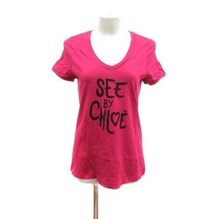 シーバイクロエ(SEE BY CHLOE)のSEE BY CHLOE Tシャツ カットソー ロゴプリント 半袖 4 ピンク(Tシャツ(半袖/袖なし))