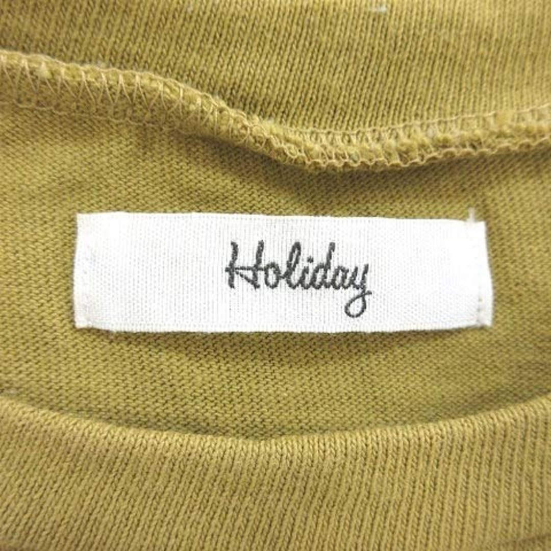 holiday(ホリデイ)のホリデイ Tシャツ カットソー 半袖 ドロップショルダー クルーネック 黃 レディースのトップス(Tシャツ(半袖/袖なし))の商品写真