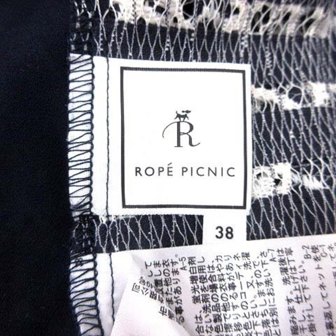 Rope' Picnic(ロペピクニック)のロペピクニック ブラウス シフォン 切替 総レース フレンチスリーブ 38 紺 レディースのトップス(その他)の商品写真