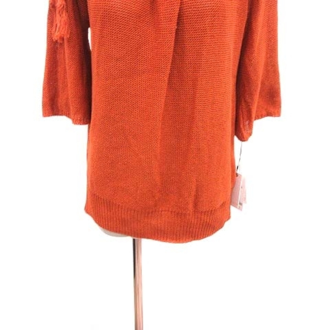 BEATRICE(ベアトリス)のBEATRICE ニット カットソー ボートネック 七分袖 38 オレンジ レディースのトップス(ニット/セーター)の商品写真