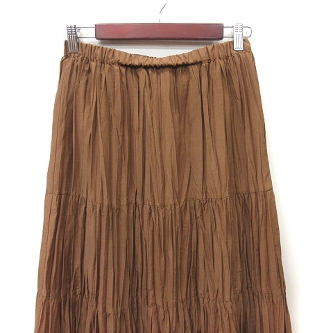 NATURAL BEAUTY BASIC(ナチュラルビューティーベーシック)のナチュラルビューティーベーシック フレアスカート ギャザー マキシ M 茶 レディースのスカート(ロングスカート)の商品写真