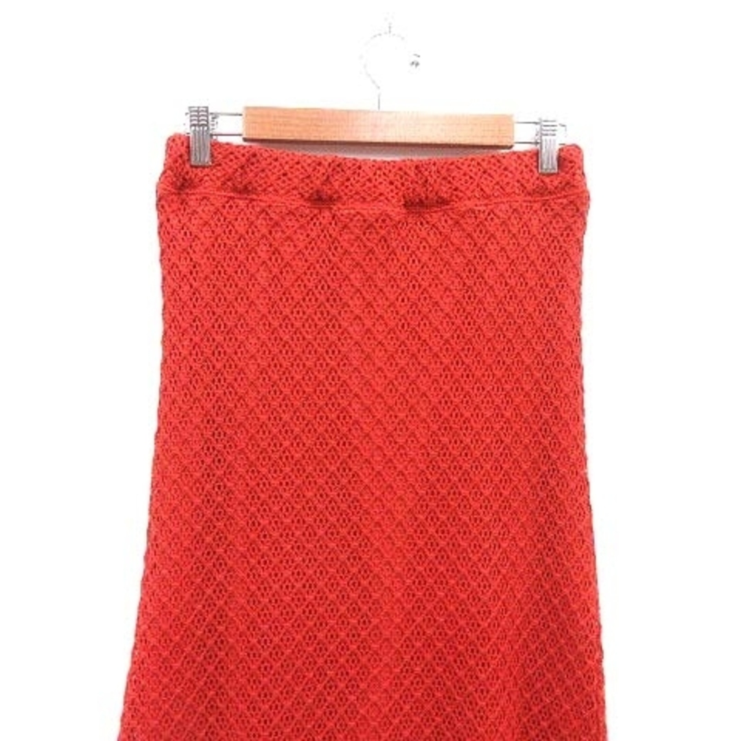 BAYFLOW(ベイフロー)のBAYFLOW タイトスカート ロング マキシ かぎ編み 総柄 3 赤 レッド レディースのスカート(ロングスカート)の商品写真
