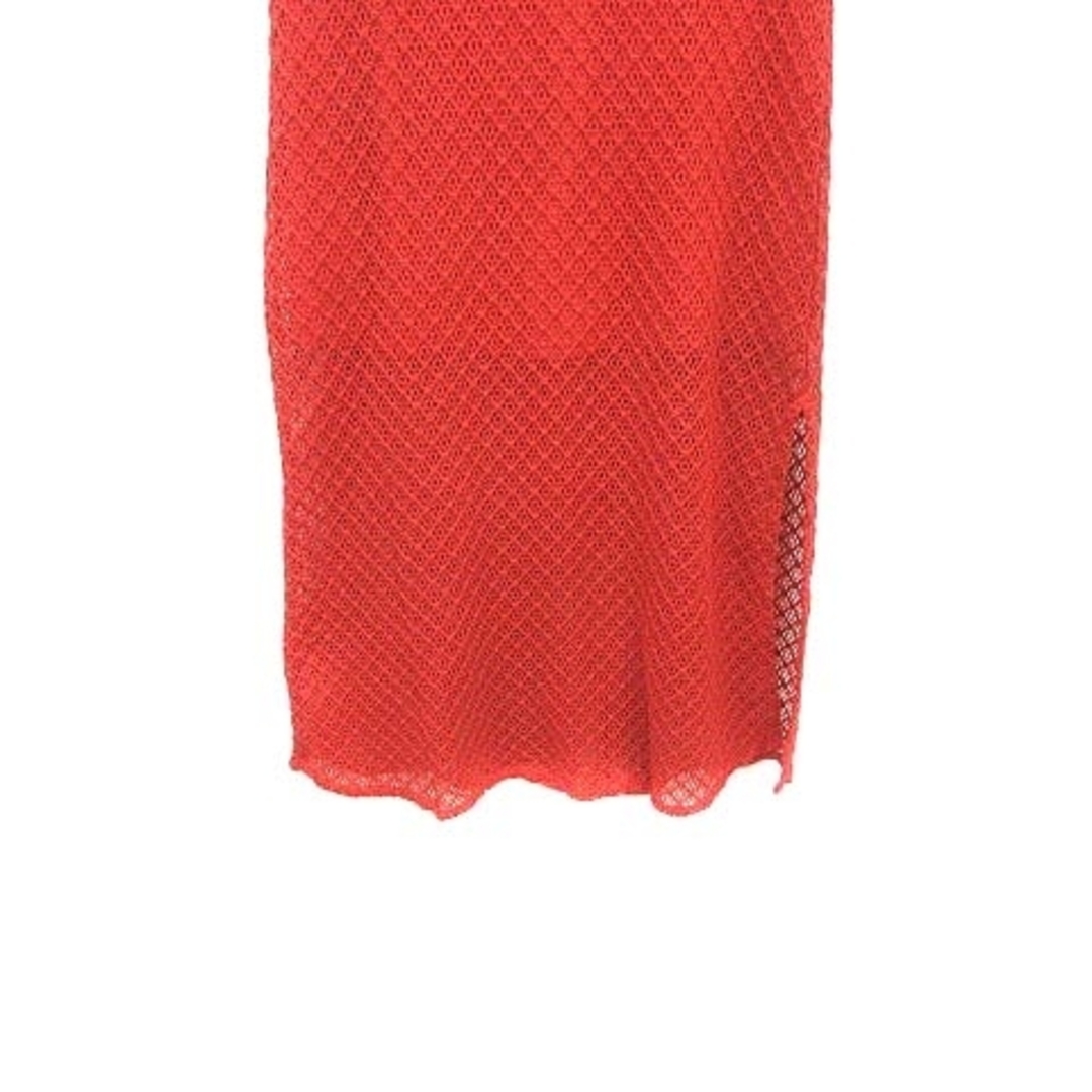 BAYFLOW(ベイフロー)のBAYFLOW タイトスカート ロング マキシ かぎ編み 総柄 3 赤 レッド レディースのスカート(ロングスカート)の商品写真