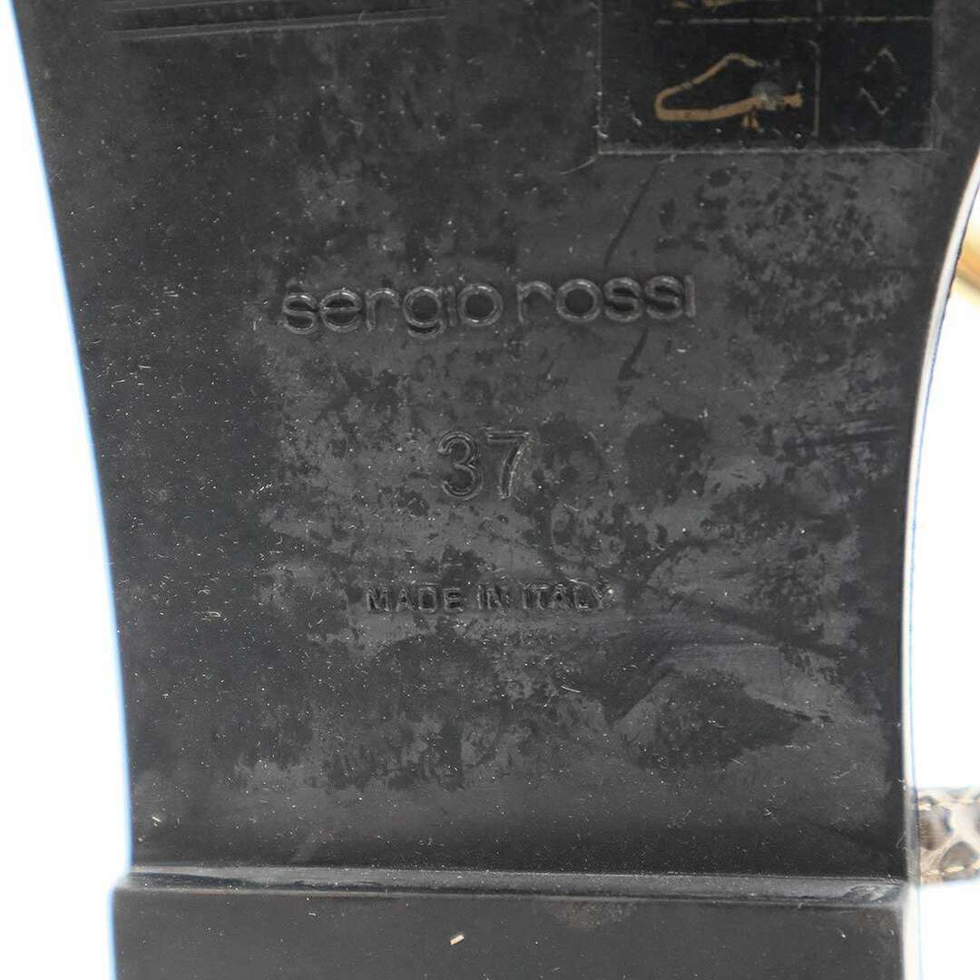 Sergio Rossi(セルジオロッシ)のsergio rossi セルジオ ロッシ パイソンメタル フラットサンダル グレー系 37 レディースの靴/シューズ(サンダル)の商品写真