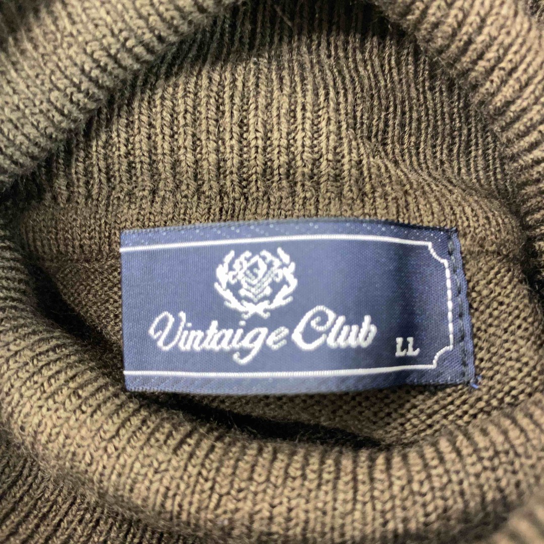 Vintage Club ビンテージクラブ　茶色　ブラウン　無地　タートル　 メンズ ニット/セーター メンズのトップス(ニット/セーター)の商品写真