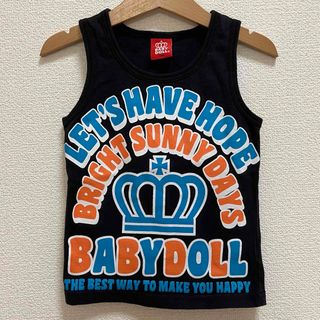 ベビードール(BABYDOLL)のBABY DOLL ノースリーブ カットソー タンクトップ 100 ブラック 黒(Tシャツ/カットソー)