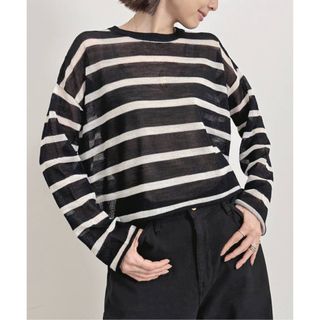 アパルトモンドゥーズィエムクラス(L'Appartement DEUXIEME CLASSE)のL'Appartement Border Sheer Knit(ニット/セーター)