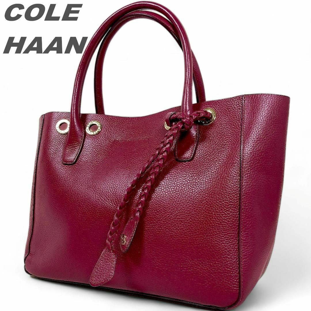 Cole Haan(コールハーン)のコールハーン トートバッグ ハンドバッグ 肩掛け A4収納可 ワインレッド 赤 レディースのバッグ(トートバッグ)の商品写真