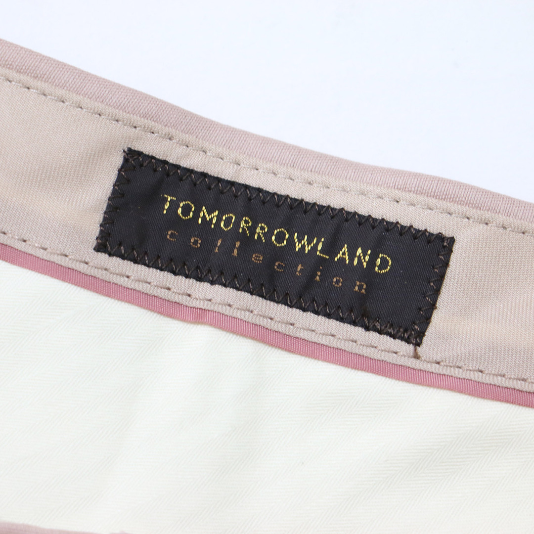 TOMORROWLAND(トゥモローランド)のTOMORROWLAND collection トゥモローランド コレクション パンツ テーパード クロップド丈 ピンクベージュ 36(9号) ウール シルク フロントタック ボトムス ズボン 日本製 シンプル オフィス カジュアル 大人 きれいめ【レディース】【中古】 レディースのパンツ(その他)の商品写真