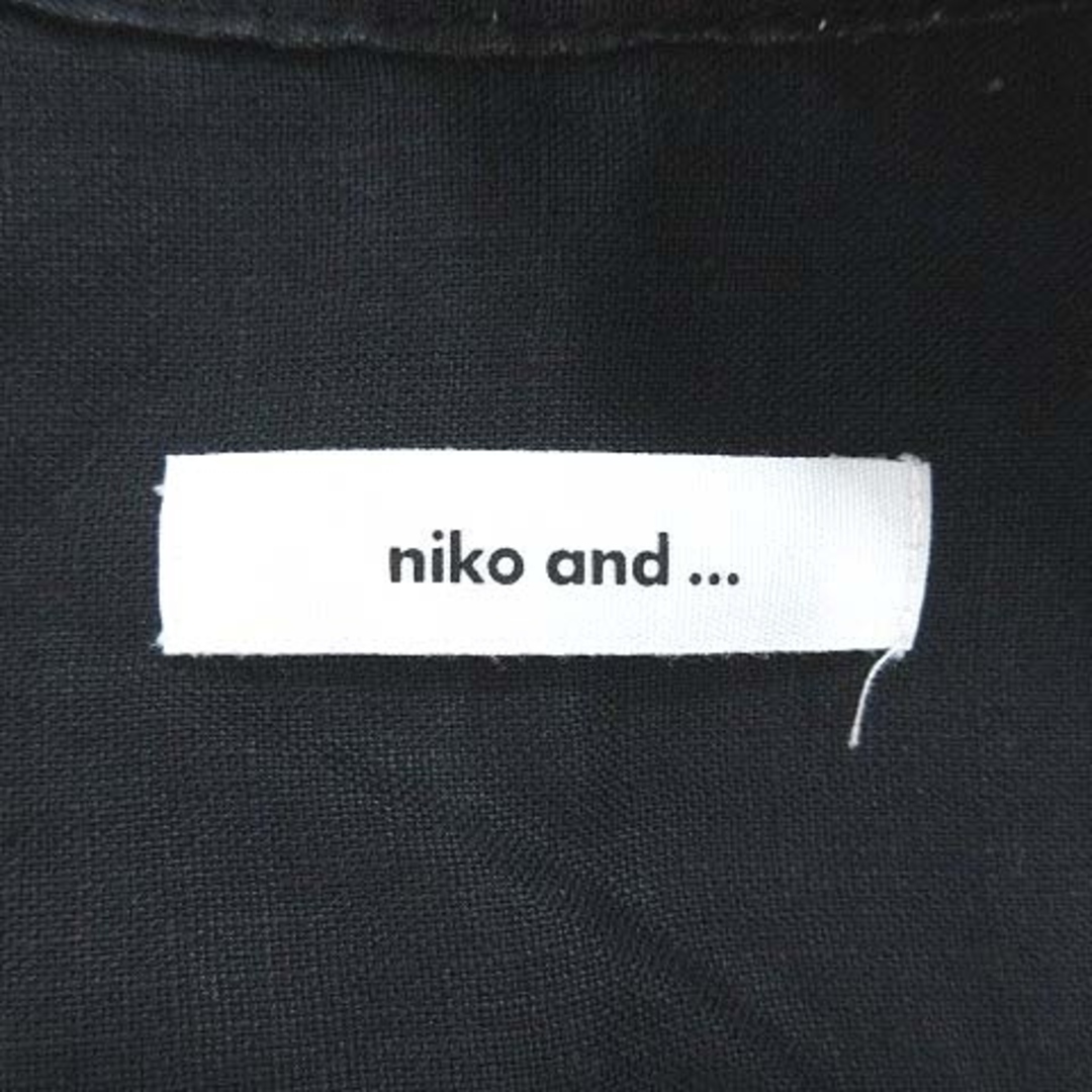 niko and...(ニコアンド)のニコアンド リネンワンピース ひざ丈 半袖 前開き 麻 黒 ブラック レディースのワンピース(ひざ丈ワンピース)の商品写真