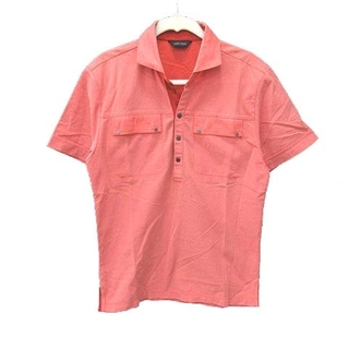 ジョセフオム ポロシャツ 半袖 オープンカラー ストレッチ 46 オレンジ(ポロシャツ)