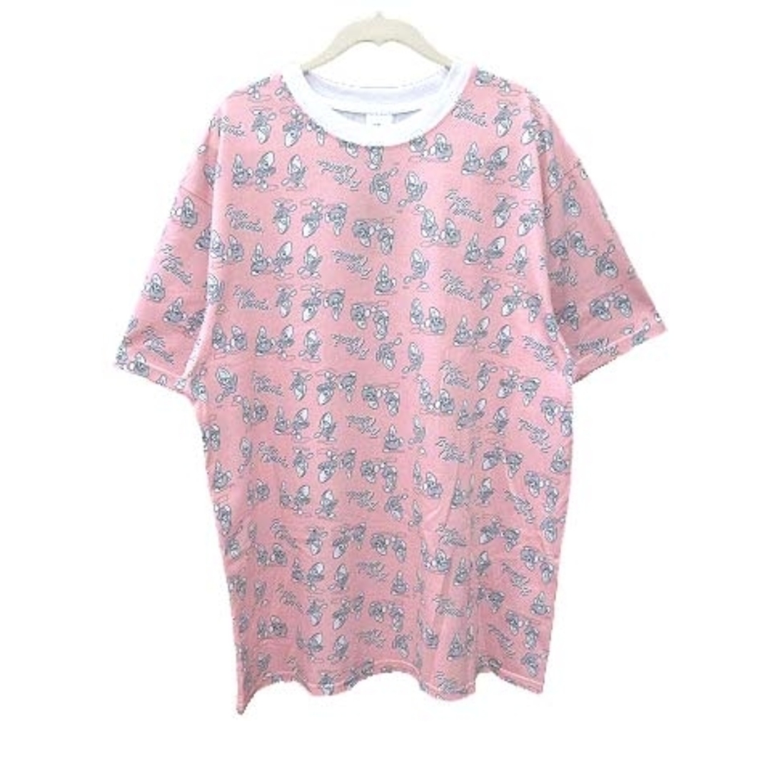 Disney(ディズニー)のディズニー Tシャツ 半袖 クルーネック ヤングオイスターズ XL ピンク レディースのトップス(Tシャツ(半袖/袖なし))の商品写真