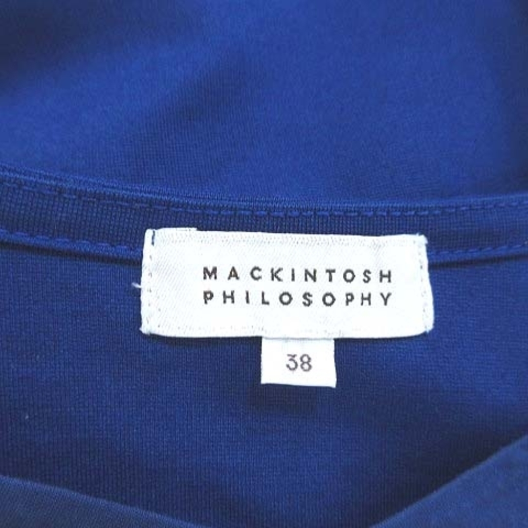 MACKINTOSH PHILOSOPHY(マッキントッシュフィロソフィー)のマッキントッシュフィロソフィー シャツ フレンチスリーブ Vネック 38 青 レディースのトップス(シャツ/ブラウス(半袖/袖なし))の商品写真