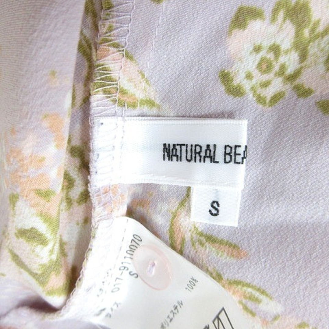 NATURAL BEAUTY BASIC(ナチュラルビューティーベーシック)のナチュラルビューティーベーシック ブラウス 花柄 長袖 S 赤紫 ピンク レディースのトップス(シャツ/ブラウス(長袖/七分))の商品写真