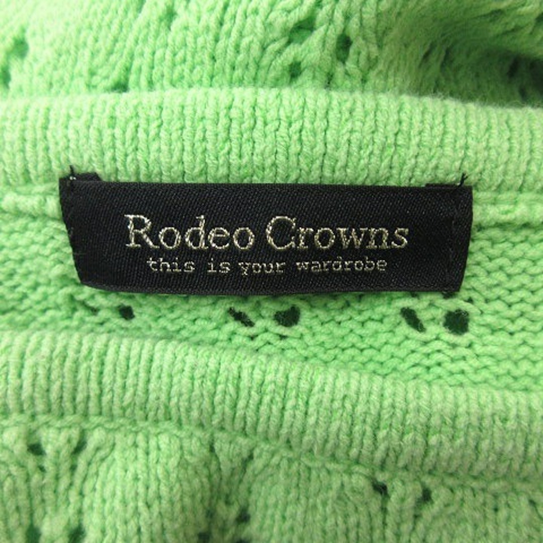 RODEO CROWNS(ロデオクラウンズ)のロデオクラウンズ ニット カットソー スクエアネック レース 半袖 F 緑  レディースのトップス(ニット/セーター)の商品写真