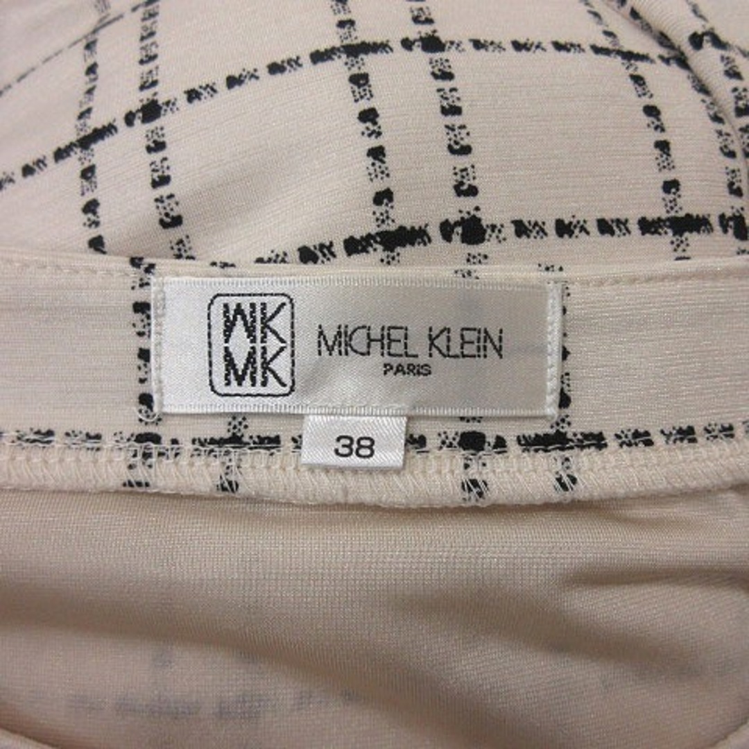 MICHEL KLEIN(ミッシェルクラン)のミッシェルクラン ワンピース ひざ丈 七分袖 チェック 38 白 黒  レディースのワンピース(ひざ丈ワンピース)の商品写真