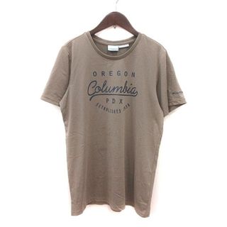 コロンビア(Columbia)のコロンビア Tシャツ カットソー クルーネック プリント 半袖 XL 茶 紺(Tシャツ(半袖/袖なし))