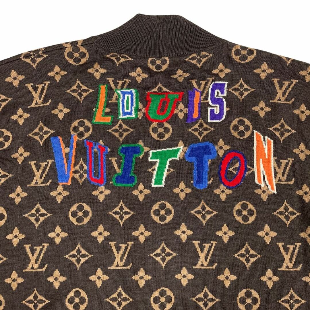 LOUIS VUITTON(ルイヴィトン)のLOUIS VUITTON ルイ・ヴィトン 21AW 品番 HLN11W NBAモノグラム グラフィック ジップアップ ニット ブルゾン ブラウン XL 正規品 / 33899 メンズのジャケット/アウター(ブルゾン)の商品写真