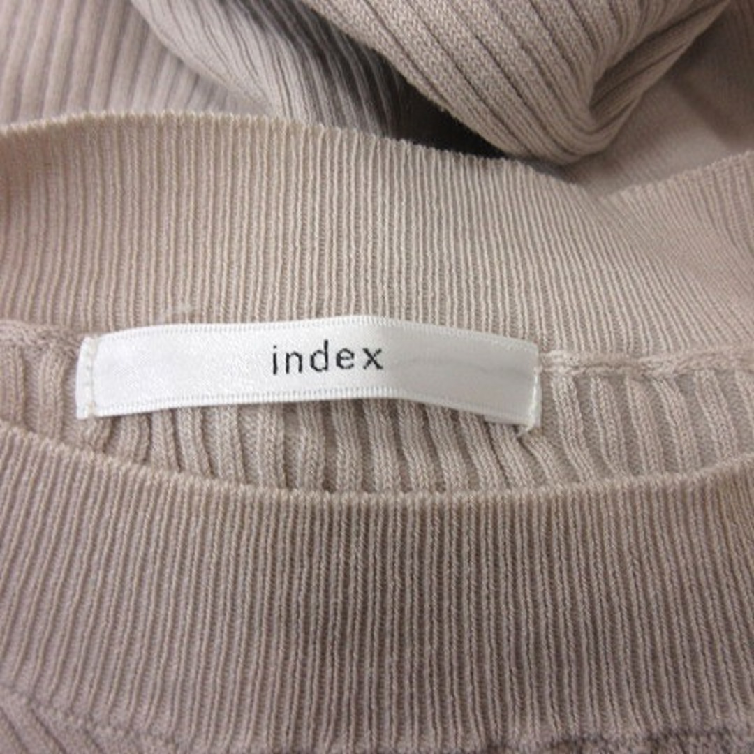 INDEX(インデックス)のインデックス カットソー リブ 半袖 M ベージュ /YI レディースのトップス(カットソー(半袖/袖なし))の商品写真