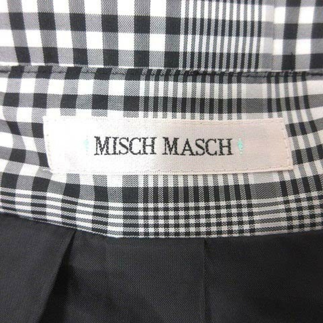 MISCH MASCH(ミッシュマッシュ)のミッシュマッシュ プリーツスカート ミモレ ロング グレンチェック M 黒 白 レディースのスカート(ロングスカート)の商品写真