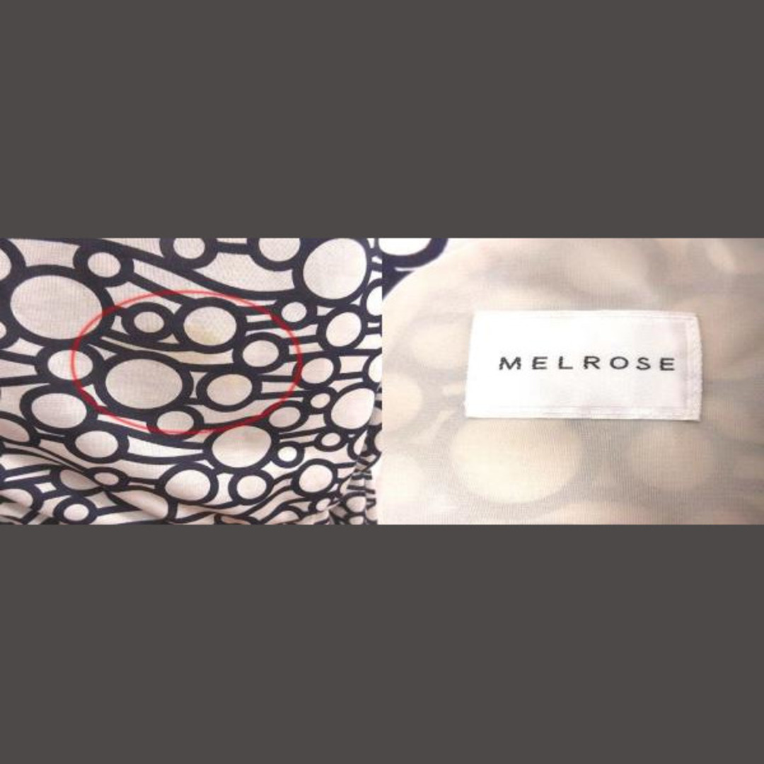 MELROSE(メルローズ)のMELROSE ワンピース ミニ 総柄 ノースリーブ アイボリー 白 ホワイト レディースのワンピース(ミニワンピース)の商品写真