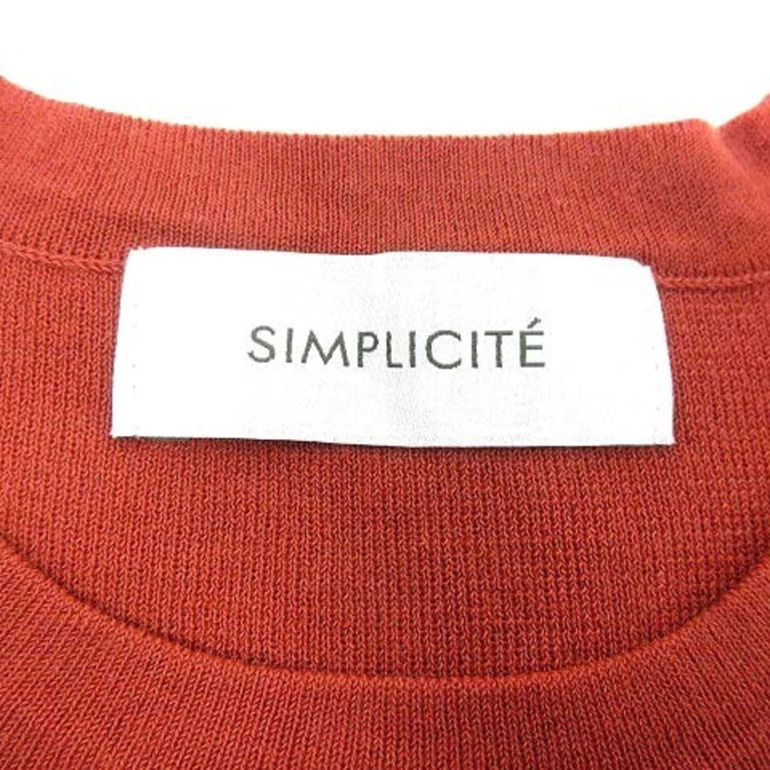 Simplicite(シンプリシテェ)のシンプリシテェ SIMPLICITE ニット カットソー 半袖 赤 レッド レディースのトップス(ニット/セーター)の商品写真