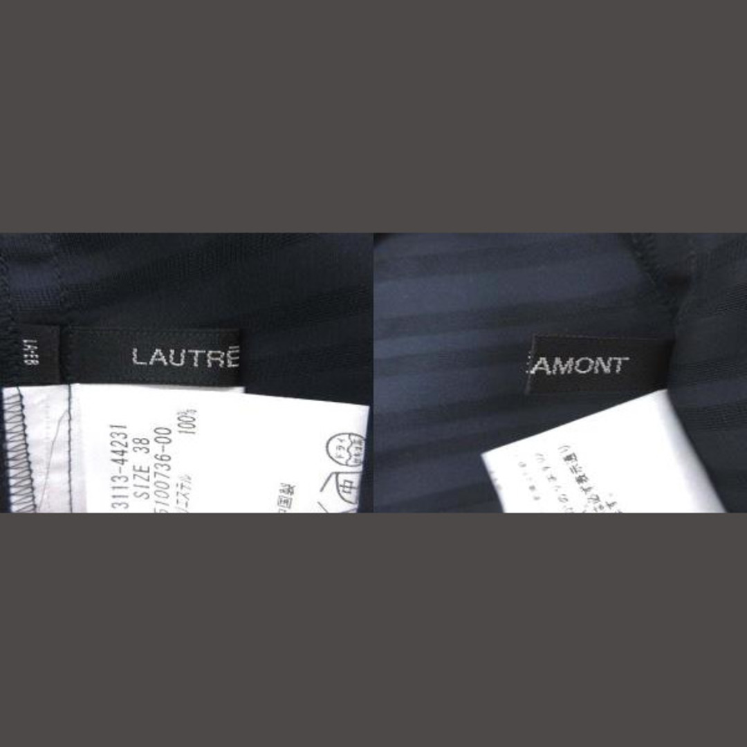 LAUTREAMONT(ロートレアモン)のロートレアモン ブラウス シアー インナー付き ボーダー 38 紺 ネイビー レディースのトップス(シャツ/ブラウス(半袖/袖なし))の商品写真