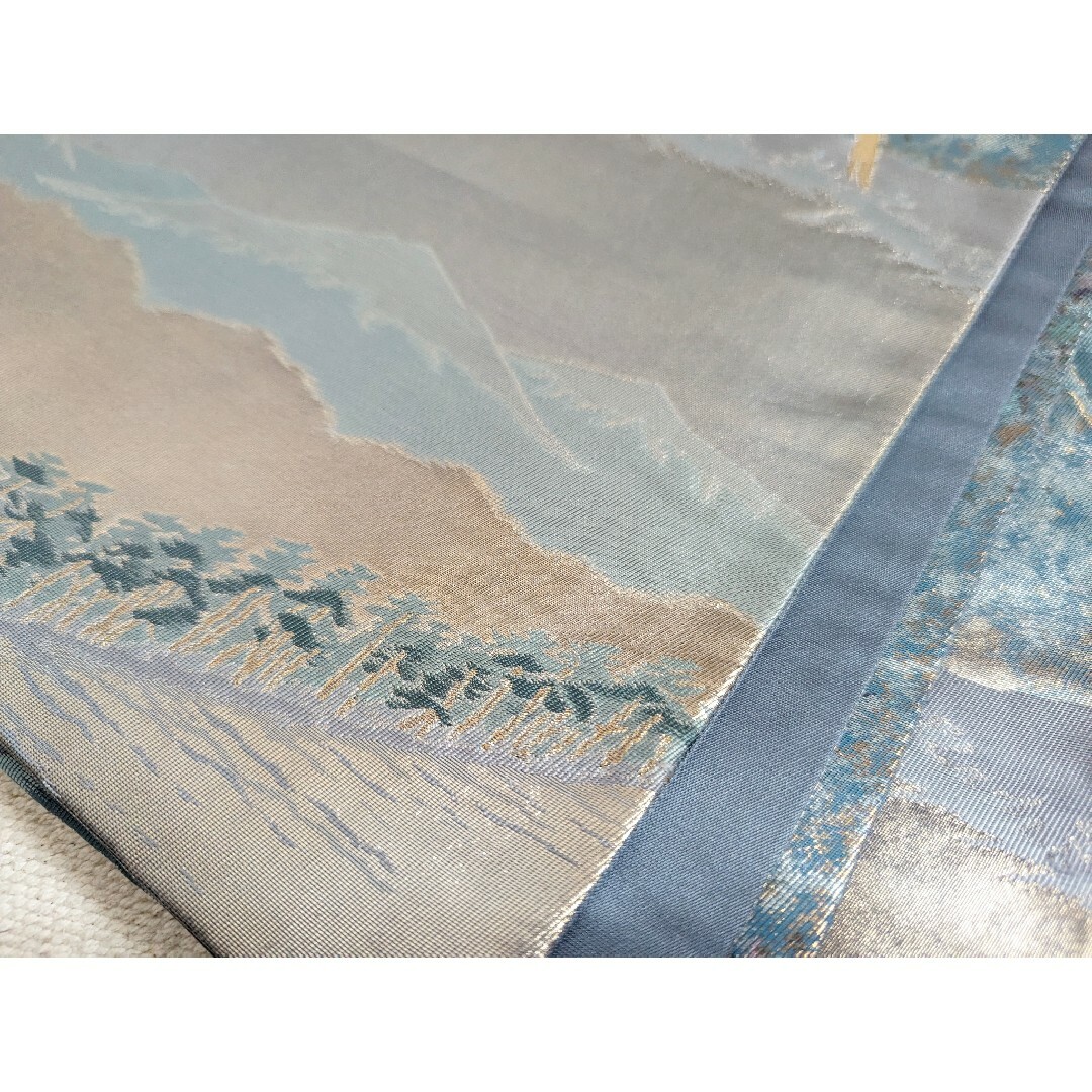 袋帯 正絹 箔 唐織 遠山に松 レディースの水着/浴衣(帯)の商品写真