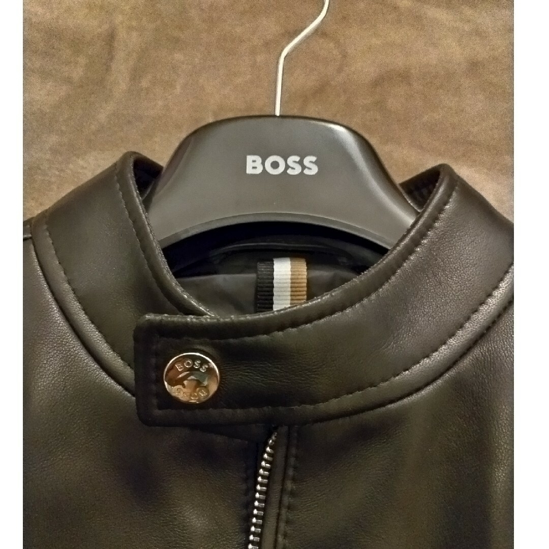 HUGO BOSS(ヒューゴボス)のHUGOBOSS ラムレザー ライダースジャケット ブラック メンズのジャケット/アウター(レザージャケット)の商品写真