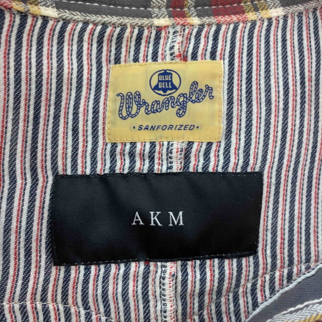 AKM(エイケイエム)のAKM×Wrangler メンズ 長袖シャツ　チェック　スナップボタン　胸ポケット　赤　グレー メンズのトップス(シャツ)の商品写真