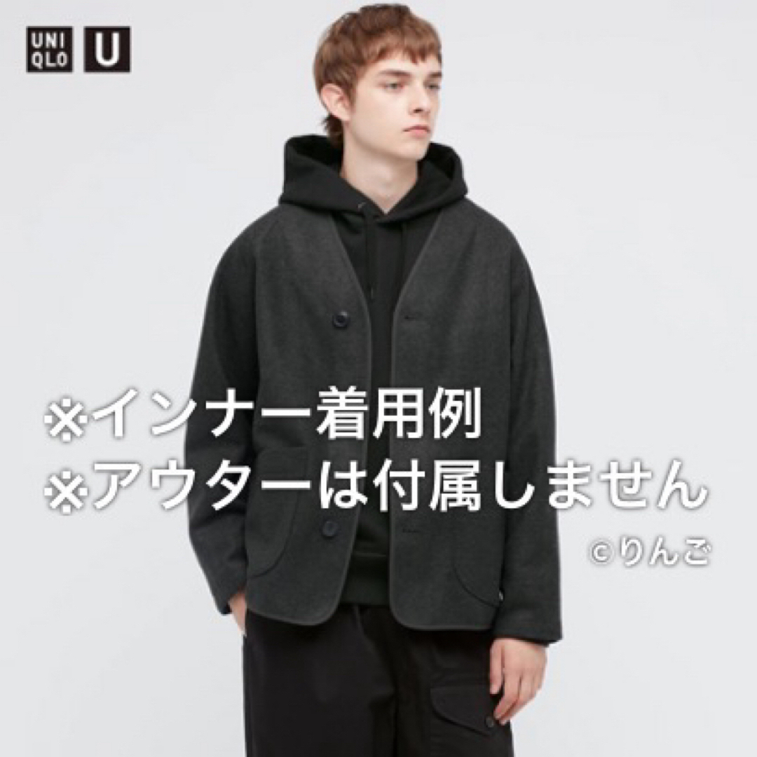 UNIQLO(ユニクロ)の希少【極美品】ユニクロユー U ワイドフィットスウェットプルパーカ 黒 XXL メンズのトップス(パーカー)の商品写真