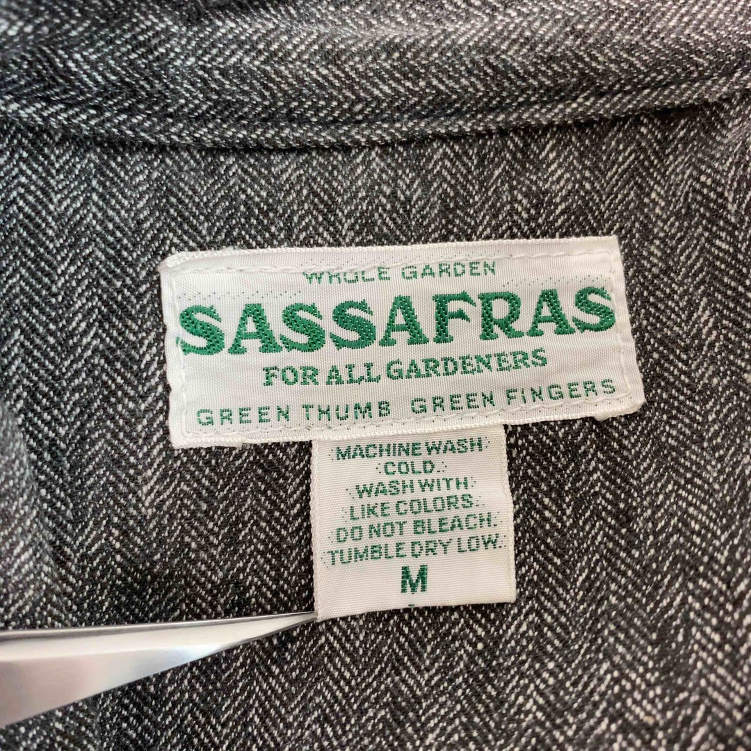 SASSAFRAS(ササフラス)のSASSAFRAS ササフラス  メンズ 長袖シャツ ヘリンボーン　ボタンダウン　グレー　日本製 メンズのトップス(シャツ)の商品写真