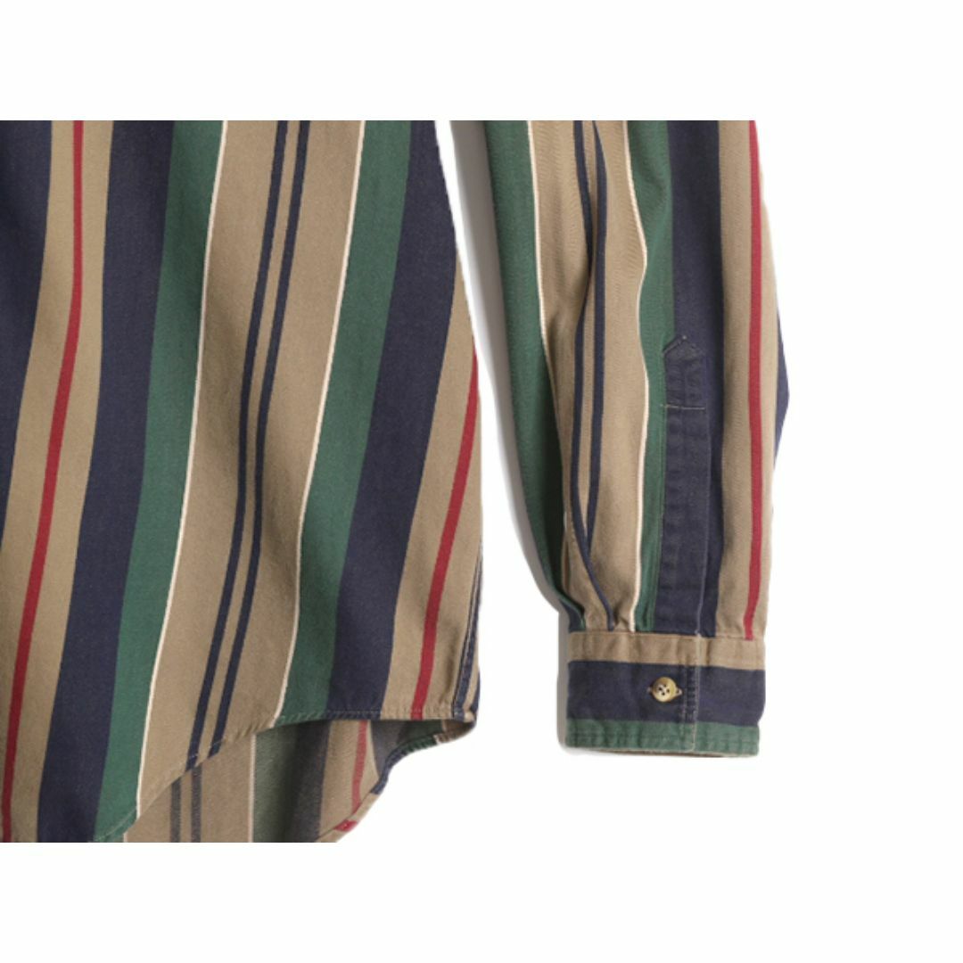 20-60代 人気ファッションブランド L.L.Bean - 90s エルエルビーン ストライプ 長袖 シャツ メンズ 男性用